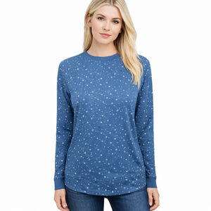 Peter Millar Birdie Sport Sweatshirt Storm blue Golf Print Top Womens size S